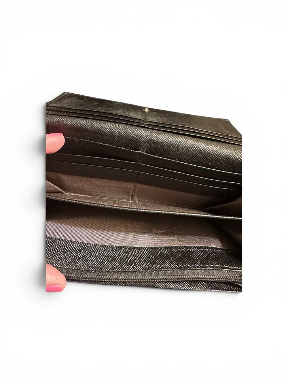 Burberry BlackTextured Leather Long Wallet